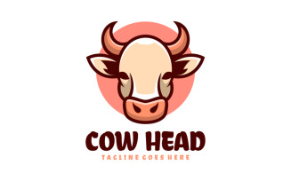 Cow Head Simple Mascot Logo