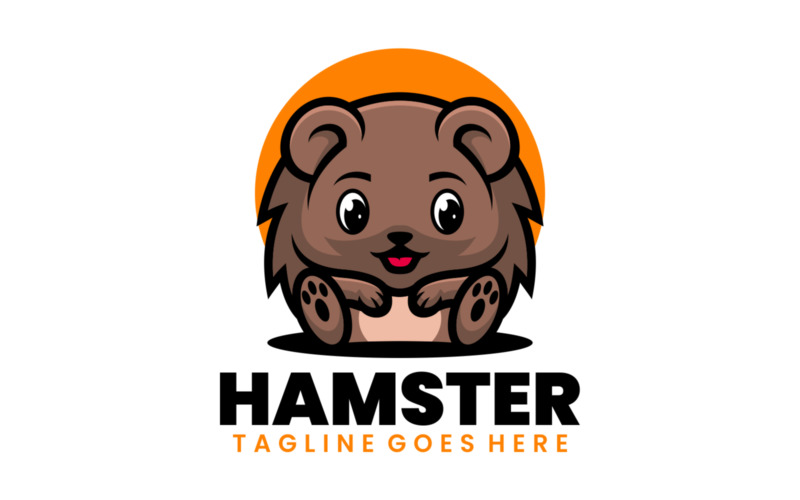 Hamster Mascot Cartoon Logo Design Logo Template
