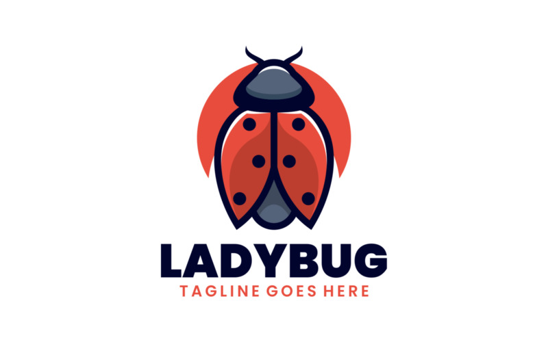 Ladybug Simple Mascot Logo 1 Logo Template
