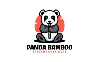 Panda Bamboo Mascot Cartoon Logo