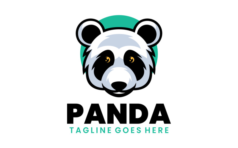 Panda Head Simple Mascot Logo 1 Logo Template