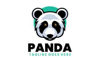 Panda Head Simple Mascot Logo 1