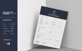 Registration Form Template. Illustrator and Ms Word Template