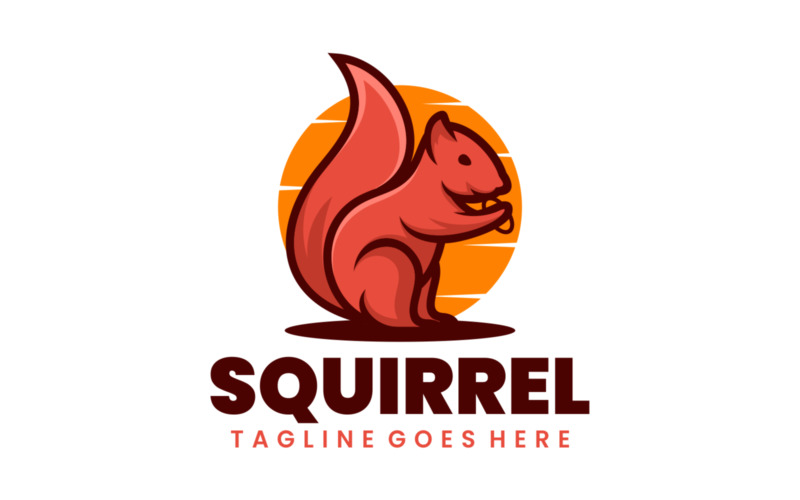 Squirrel Simple Mascot Logo 2 Logo Template