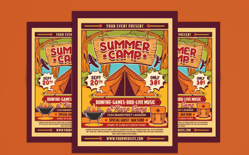 Summer Camp Holiday Flyer Template Corporate Identity