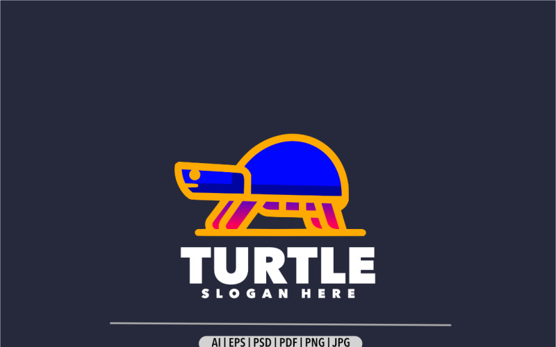 Turtle simple line gradient logo design Logo Template