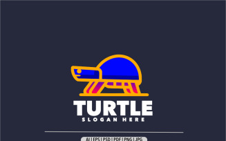 Turtle simple line gradient logo design