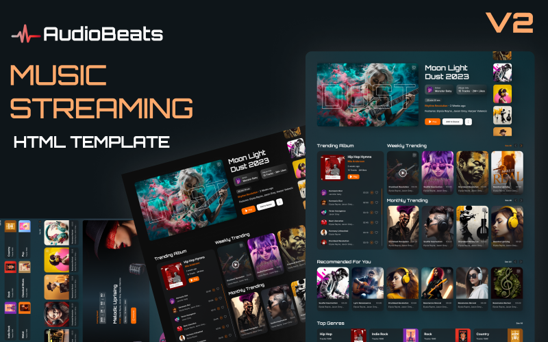 Unleash Musical Brilliance with audioBeats: Professional HTML Music Streaming Solution Website Template