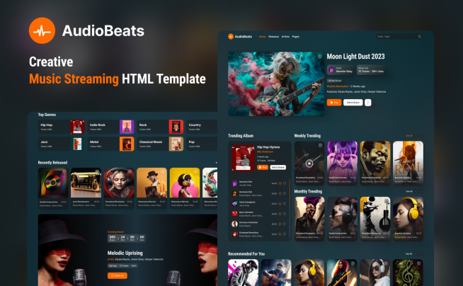 HTML Website Templates for Music Websites 🎹 Monster ONE