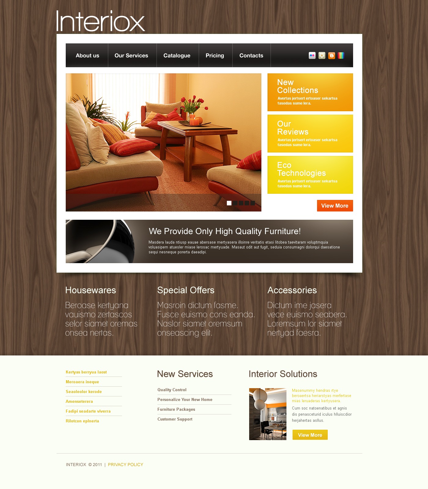 Interior Design Website Template #35034