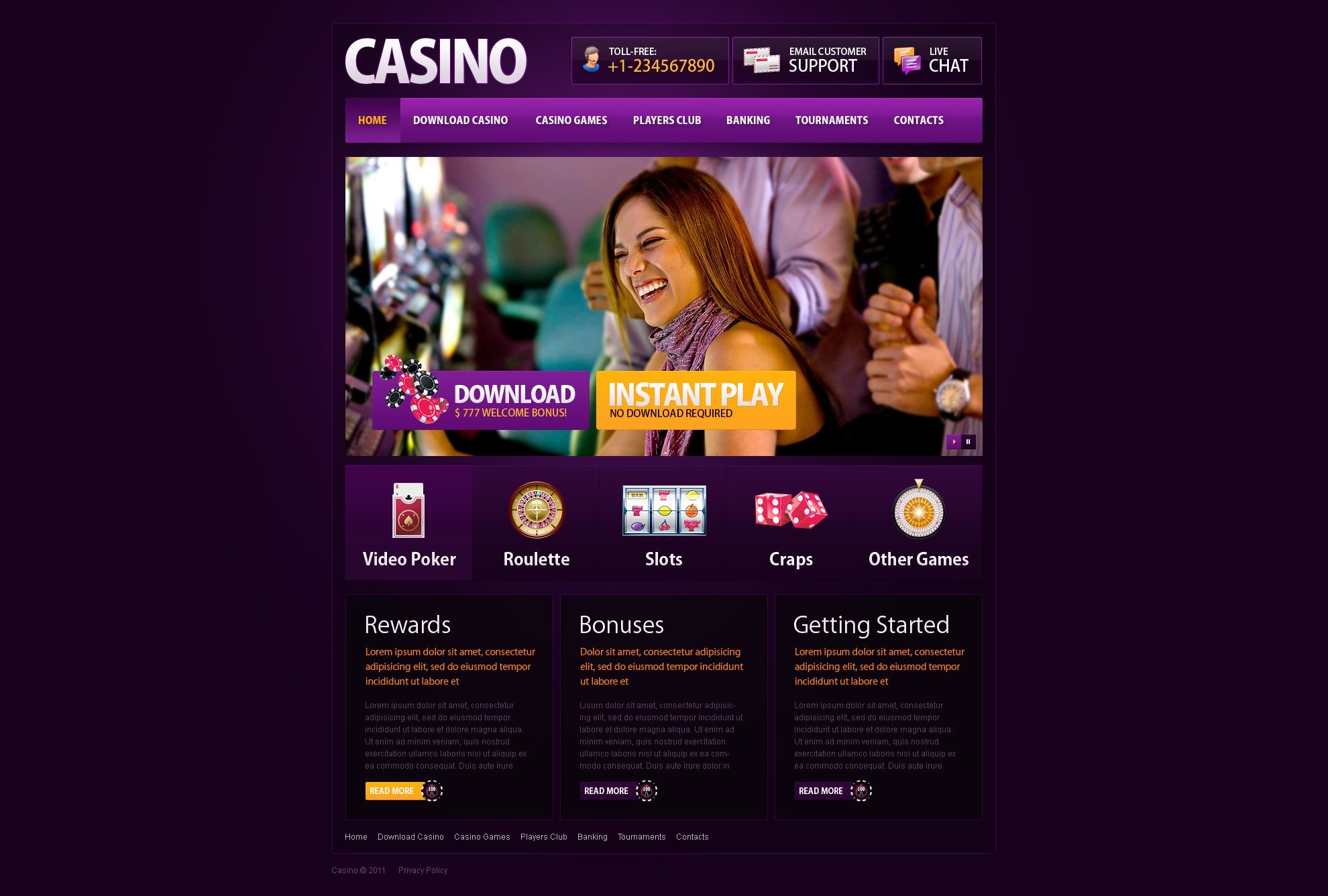 Plantilla Web #35010 para Sitio de Casinos online - captura de pantalla