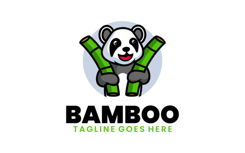 Bamboo Mascot Cartoon Logo Logo Template