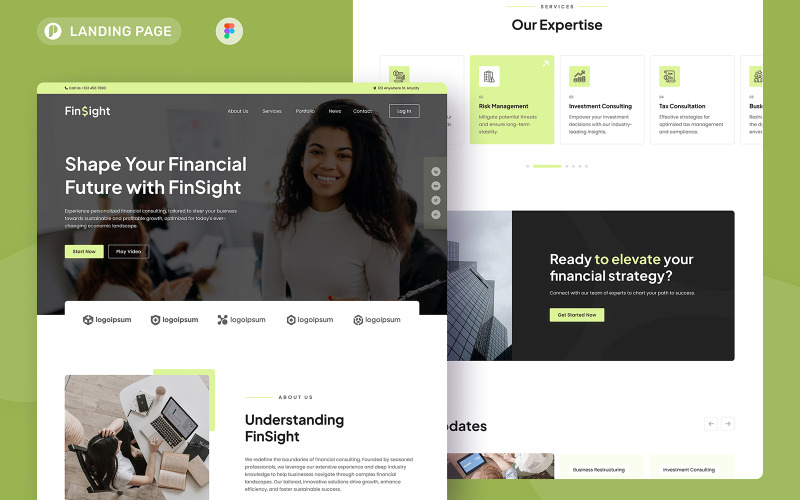 FinSights - Finance Consulting Landing Page UI Element