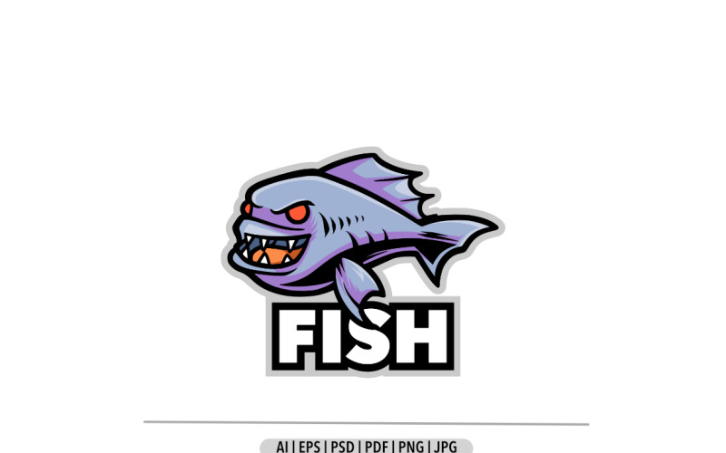 Fish predator logo design for sport Logo Template