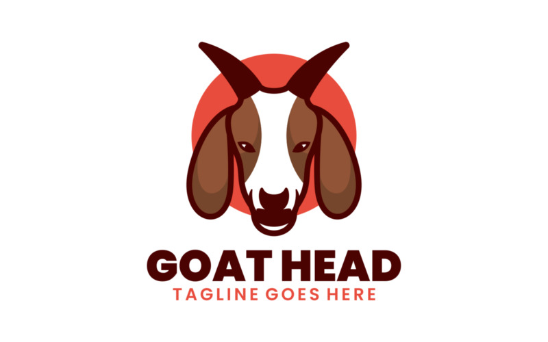 Goat Head Simple Mascot Logo 1 Logo Template