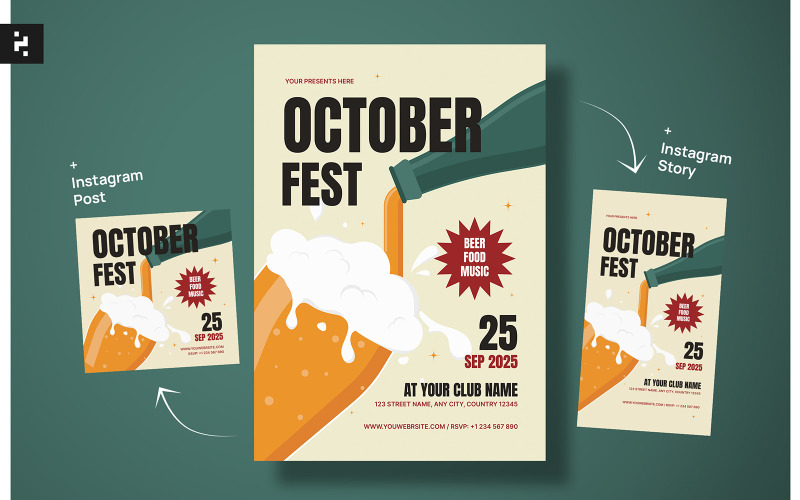 October Festival Event Flyer Template Corporate Identity