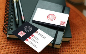 Professional Business Card - 2 sided visiting card - Red & Black Shades