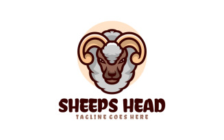 Sheep Head Simple Mascot Logo
