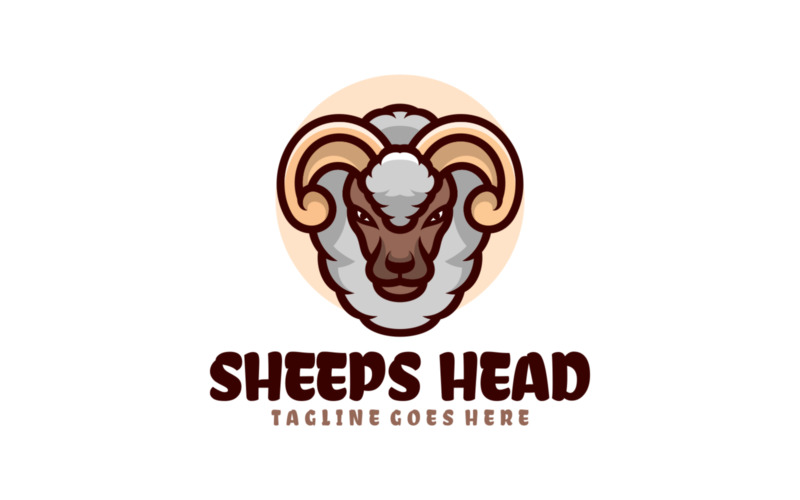 Sheep Head Simple Mascot Logo Logo Template
