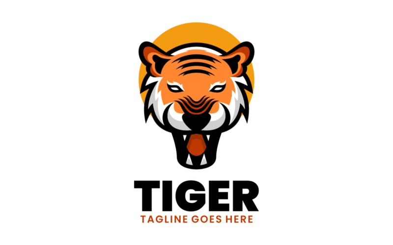 Tiger Head Simple Mascot Logo 2 Logo Template