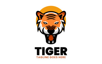 Tiger Head Simple Mascot Logo 2