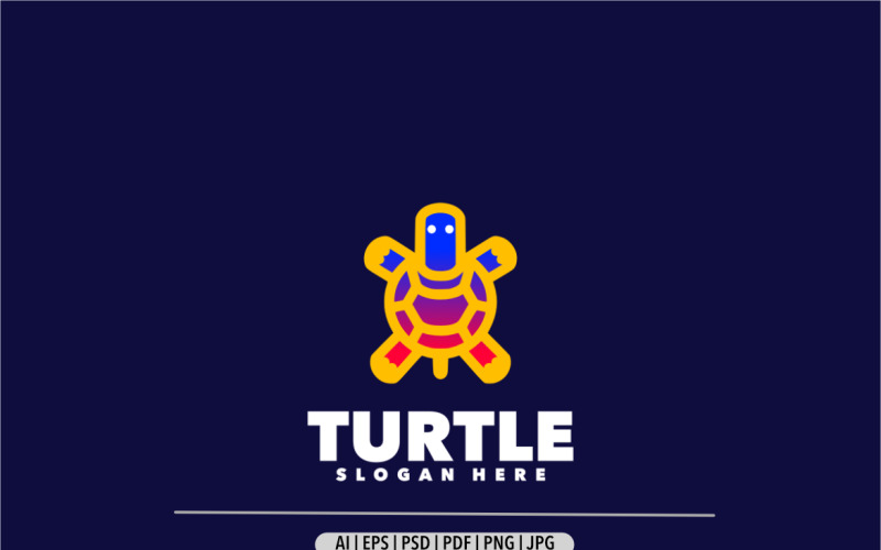 Turtle line colorful gradient design logo Logo Template