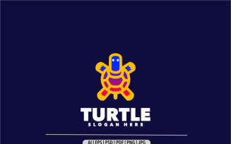 Turtle line colorful gradient design logo