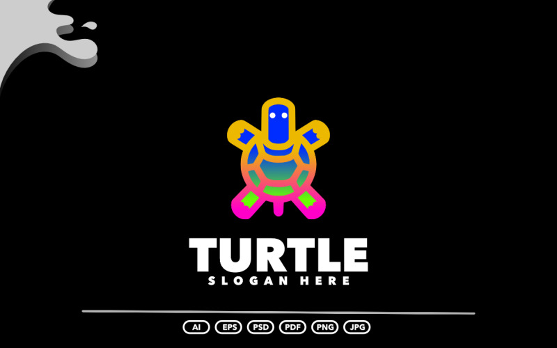 Turtle line gradient design logo Logo Template