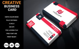 Creative business card design template - Red color