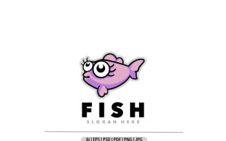 Fish pretty funny mascot logo