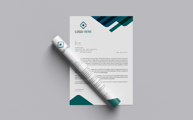 Free clean business letterhead design template Corporate Identity