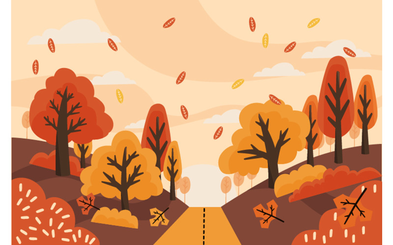 Hand Drawn Autumn Background Illustration