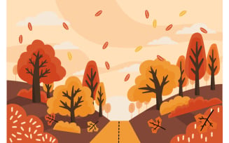Hand Drawn Autumn Background Illustration