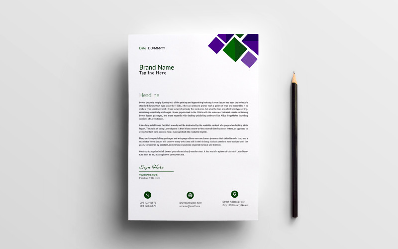 Modern business letterhead template design Corporate Identity