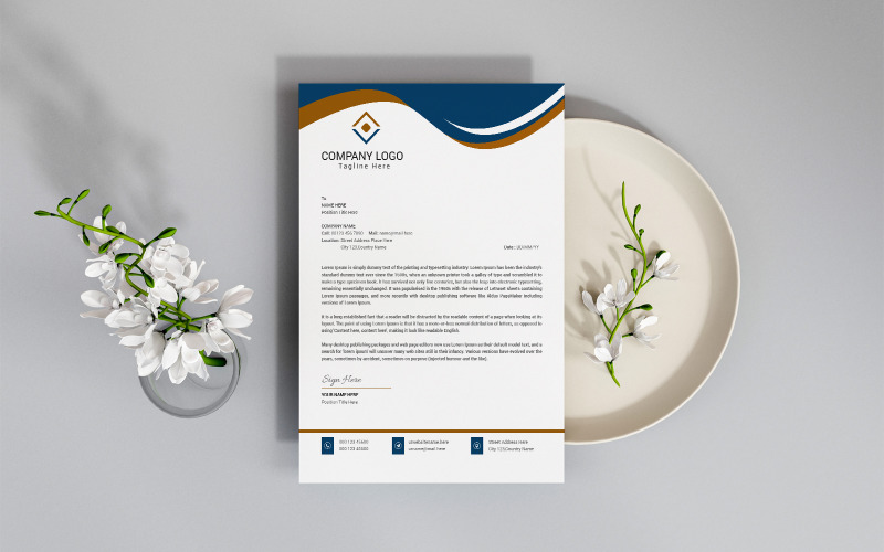 Modern business letterhead template Corporate Identity