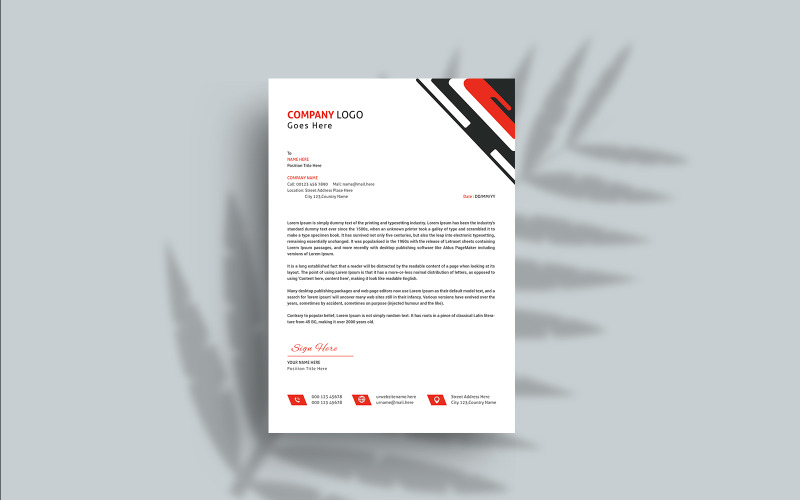 Modern company letterhead design template Corporate Identity