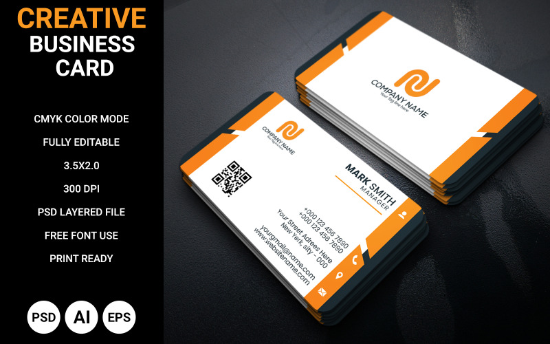Professional and creative business card design template Corporate Identity