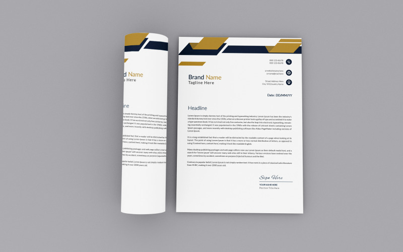 Professional business letterhead template design Corporate Identity