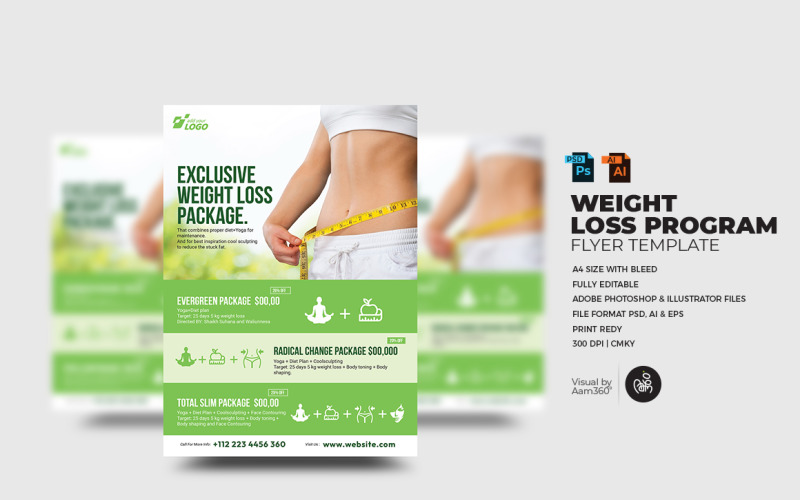 Weight Loss Program Flyer Template Corporate Identity