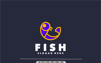 Fish Ine simple desig logo illustration
