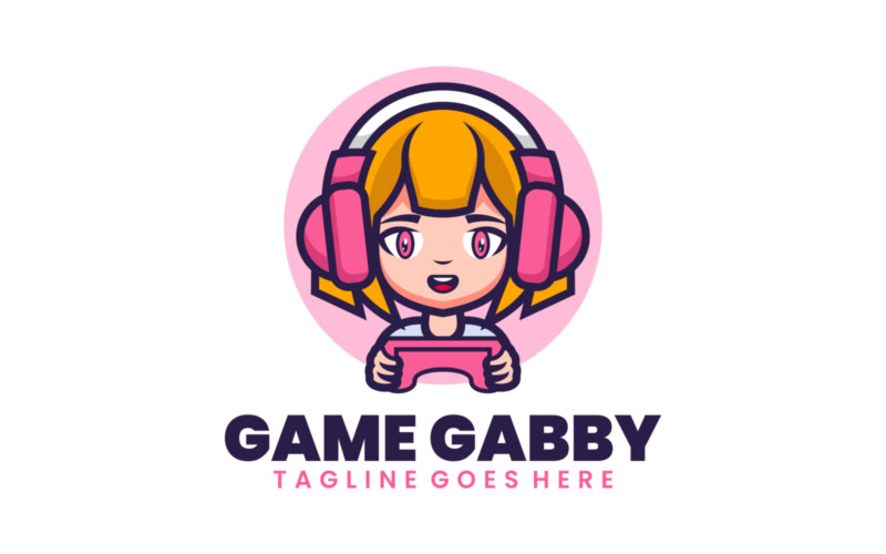 Game Gabby Mascot Cartoon Logo Logo Template