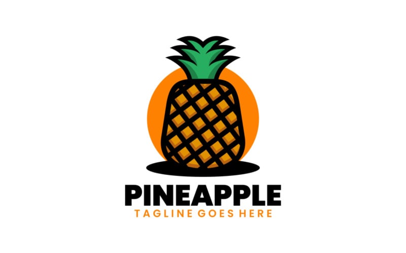 Pineapple Simple Mascot Logo 2 Logo Template