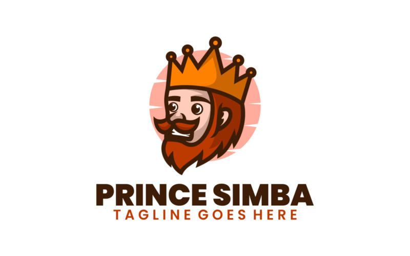 Prince Simba Mascot Cartoon Logo Logo Template