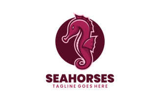 Seahorses Simple Mascot Logo 1