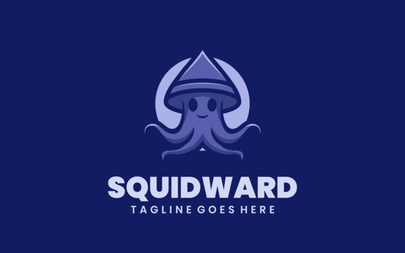 Squidward Mascot Cartoon Logo Logo Template