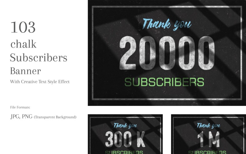 chalk Subscribers Banner Design Set 48 Social Media