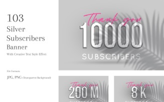 Silver Subscribers Banner Design Set 32