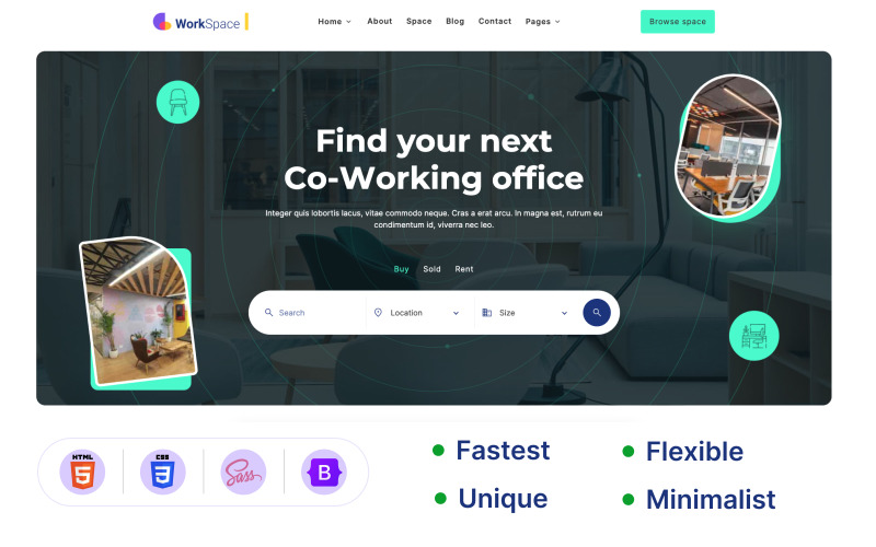 Workspace - Co-Working Space HTML Template Website Template