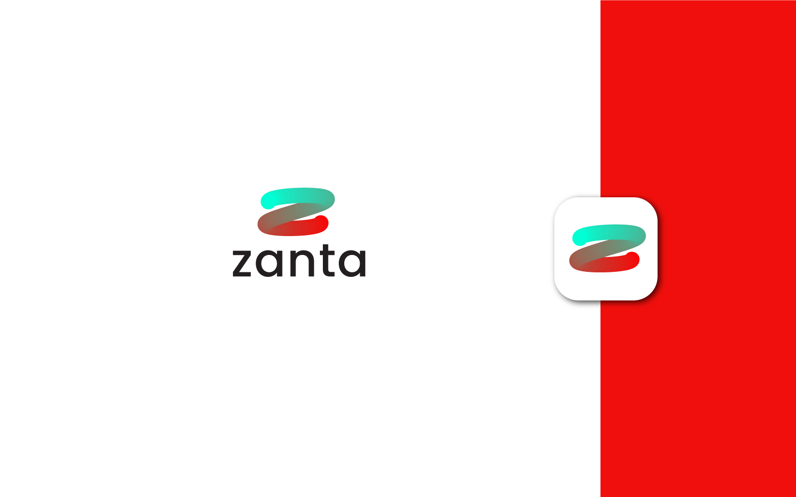 Blendy błyszczący list Z Logo Design z aplikacją mobilną Icon Design