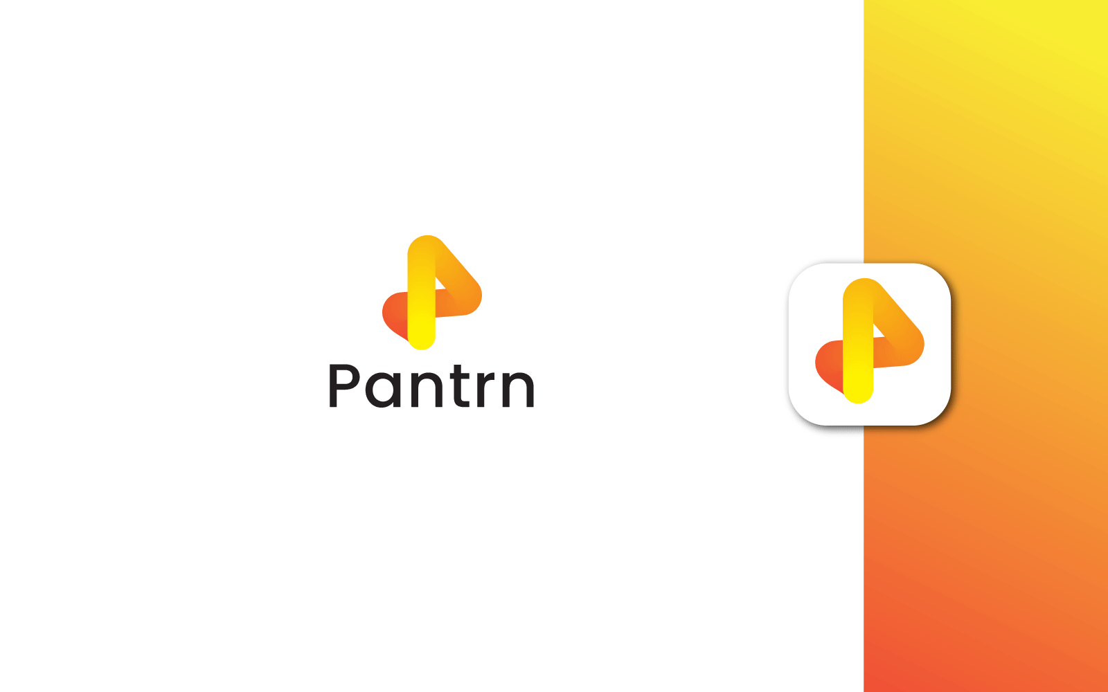 Blendy Glossy Letter P Logo Design With Mobile App Icon Design Logo Template